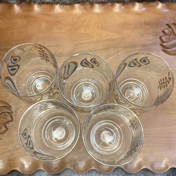 MCM gold butterfly glasses. Set of 5 - Picture 10 of 16